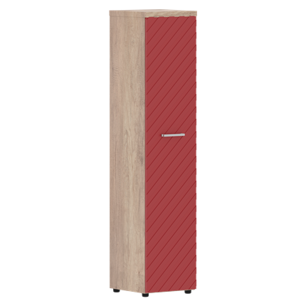 Шкаф TORR LUX TLHC 42.1 колонка с глухой дверью и топом 435х452х1958 Дуб Каньон/ Красный в Екатеринбурге - изображение