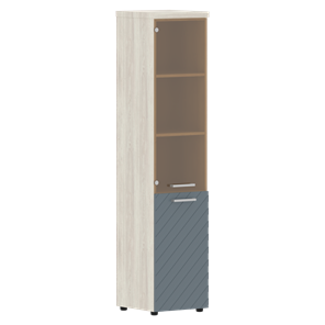 Шкаф-стеллаж TORR LUX TLHC 42.2 L колонка комбинированная с топом 435х452х1958 Сосна Эдмонт/ Серо-голубой в Кушве