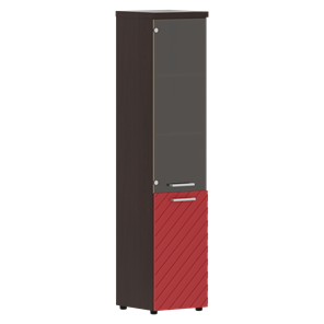 Шкаф TORR LUX TLHC 42.2 L колонка комбинированная с топом 435х452х1958 Венге/ Красный в Екатеринбурге