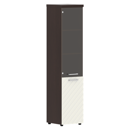 Шкаф TORR LUX TLHC 42.2 R колонка комбинированная с топом 435х452х1958 Венге/ Латте в Екатеринбурге - изображение