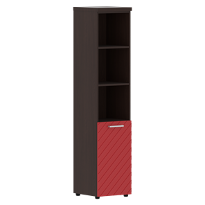 Шкаф TORR LUX TLHC 42.5 L колонка с глухой малой дверью и топом 435х452х1958 Венге/ Красный в Екатеринбурге
