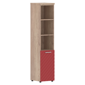 Шкаф TORR LUX TLHC 42.5 R колонка с глухой малой дверью и топом 435х452х1958 Дуб Каньон/ Красный в Ревде
