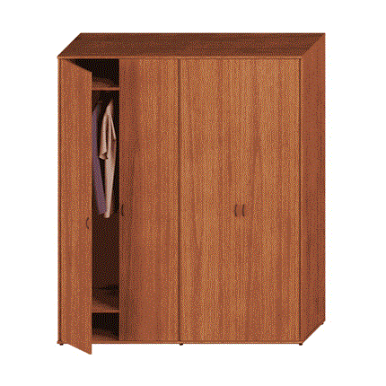 Шкаф комбинированный высокий Престиж, одежда/закрытый, темный орех, 175x46x203, Исп.59 в Екатеринбурге - изображение