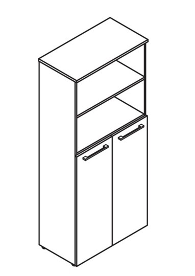 Шкаф высокий MORRIS  Дуб Базель/Белый  MHC 85.6 (854х423х1956) в Екатеринбурге - изображение 2