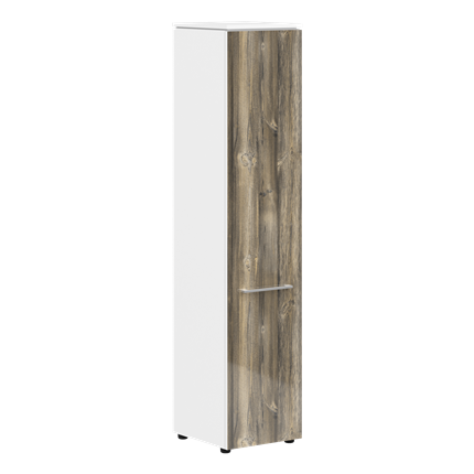 Шкаф колонка с глухой дверью MORRIS  Дуб Базель/Белый MHC 42.1 (429х423х1956) в Богдановиче - изображение