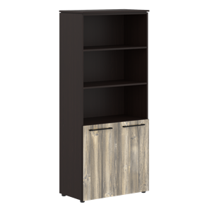 Шкаф колонка  с короткими глухими дверьми MORRIS  Дуб Базель/Венге MHC 85.5 (854х423х1956) в Кушве