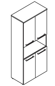 Шкаф колонка  с короткими глухими дверьми MORRIS  Дуб Базель/Венге Магия MHC 85.4 (854х423х1956) в Первоуральске - предосмотр 2