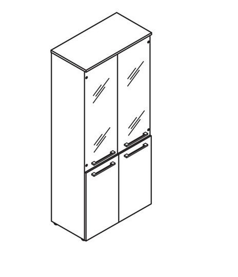 Шкаф высокий комбинированные двери MORRIS TREND Антрацит/Кария Пальмира MHC 85.2 (854х423х1956) в Ревде - изображение 1