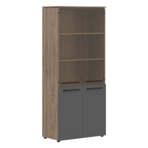 Шкаф высокий комбинированные двери MORRIS TREND Антрацит/Кария Пальмира MHC 85.2 (854х423х1956) в Ревде