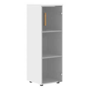 Средний шкаф колонна со стеклянной дверью правой FORTA Белый FMC 40.2 (R) (399х404х801) в Асбесте