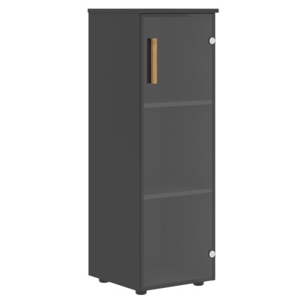 Средний шкаф колонна со стеклянной дверью правой FORTA Черный ГрафитFMC 40.2 (R) (399х404х801) в Ревде - изображение