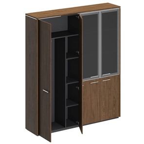 Шкаф комбинированный Velar, дуб табачный, (для одежды+со стеклом) (183х41х212) ВЛ 359 в Кушве