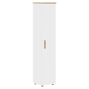 Шкаф колонна высокий с глухой дверью FORTA Белый-Дуб Гамильтон  FHC 40.1 (L/R) (399х404х1965) в Екатеринбурге
