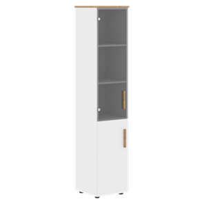 Высокий шкаф колонна с глухой дверью FORTA Белый-Дуб Гамильтон  FHC 40.2 (L/R) (399х404х1965) в Ревде