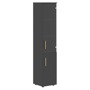 Высокий шкаф колонна с глухой дверью FORTA Черный Графит  FHC 40.2 (L/R) (399х404х1965) в Кушве