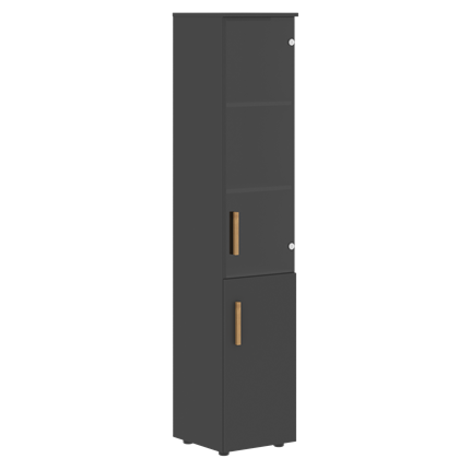 Высокий шкаф колонна с глухой дверью FORTA Черный Графит  FHC 40.2 (L/R) (399х404х1965) в Екатеринбурге - изображение