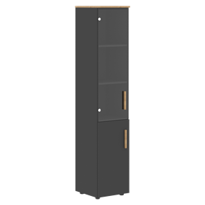 Высокий шкаф с глухой дверью колонна FORTA Графит-Дуб Гамильтон  FHC 40.2 (L/R) (399х404х1965) в Екатеринбурге