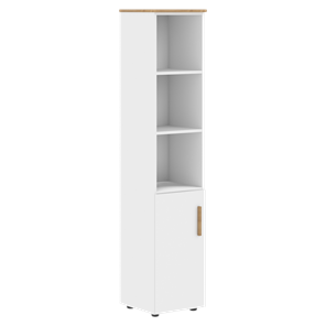 Шкаф колонна высокий с глухой малой дверью левой FORTA Белый-Дуб Гамильтон FHC 40.5 (L) (399х404х1965) в Ревде
