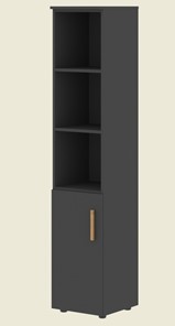 Шкаф колонна высокий с глухой малой дверью левой FORTA Черный Графит  FHC 40.5 (L) (399х404х1965) в Ревде