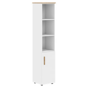 Высокий шкаф с глухой малой дверью  правой FORTA Белый-Дуб Гамильтон FHC 40.5 (R) (399х404х1965) в Ревде