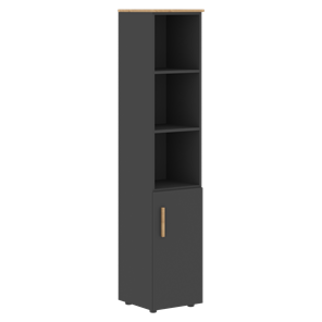 Шкаф колонна высокий с глухой малой дверью правой FORTA Графит-Дуб Гамильтон  FHC 40.5 (R) (399х404х1965) в Кушве