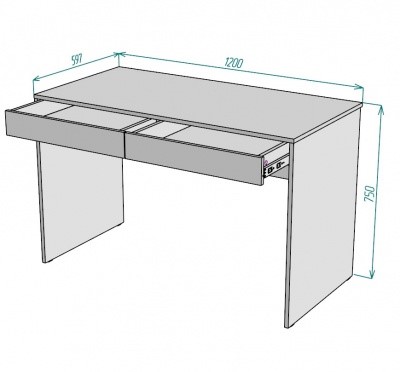Стол для компьютера T82, ДСС-Белый в Кушве - изображение 1