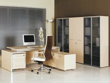 Офисный стол для руководителя Reventon, зебрано песочный, правый (180х90х76) МЕ 130 в Красноуфимске - предосмотр 11