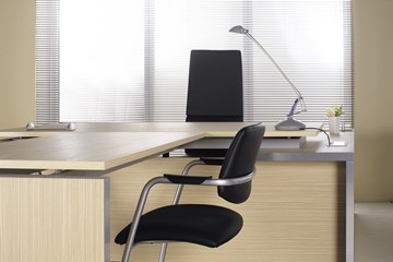 Офисный стол для руководителя Reventon, зебрано песочный, правый (180х90х76) МЕ 130 в Артемовском - предосмотр 3