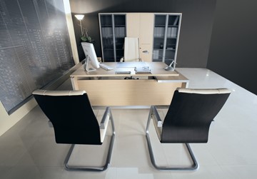 Офисный стол для руководителя Reventon, зебрано песочный, правый (180х90х76) МЕ 130 в Екатеринбурге - предосмотр 5