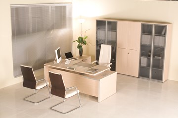Офисный стол для руководителя Reventon, зебрано песочный, правый (180х90х76) МЕ 130 в Тавде - предосмотр 8