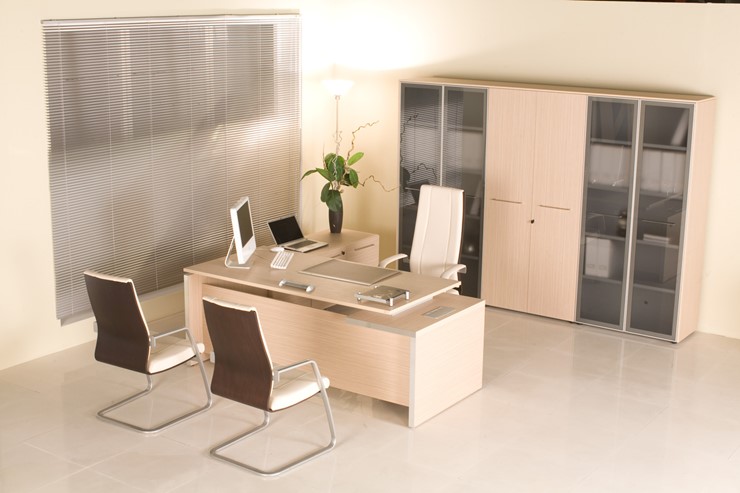 Офисный стол для руководителя Reventon, зебрано песочный, правый (180х90х76) МЕ 130 в Тавде - изображение 8