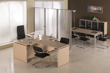 Офисный стол для руководителя Reventon, зебрано песочный, правый (180х90х76) МЕ 130 в Богдановиче - предосмотр 9