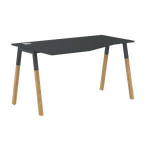 Письменный стол левый FORTA Черный Графит-Черный Графит-Бук  FCT 1367 (L) (1380х900(670)х733) в Первоуральске