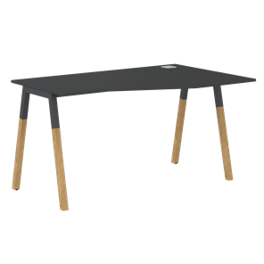 Письменный стол правый FORTA Черный Графит-Черный Графит-Бук FCT 1367 (R) (1380х900(670)х733) в Краснотурьинске