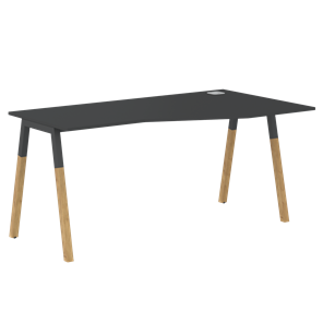 Письменный стол правый FORTA Черный Графит-Черный Графит-Бук FCT 1567  (R) (1580х900(670)х733) в Каменске-Уральском