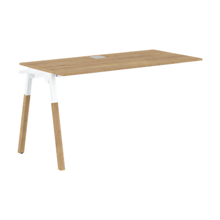 Переговорный стол FORTA Дуб Гамильтон-Белый-Бук  FIST 1367  (1380х670х733) в Кушве - изображение
