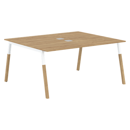 Переговорный стол FORTA Дуб Гамильтон-Белый-Бук FWST 1513 (1580x1346x733) в Богдановиче - изображение