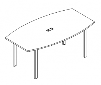 Стол фигурный на металлокаркасе UNO для переговоров А4, 180x100x75 белый премиум / металлокаркас, А4 Б1 112 БП в Первоуральске