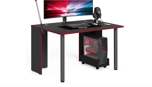 Компьютерный стол SKILLL SSTG 1385.1 , (1360x850x750), Антрацит/ Красный в Ревде - изображение