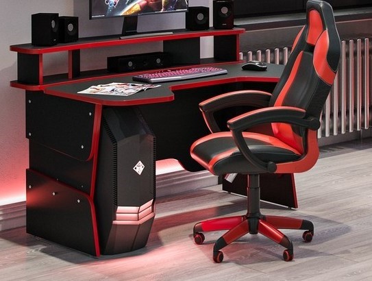 Компьютерный стол SKILLL STG 1390,  Антрацит/ Красный в Кушве - изображение 4
