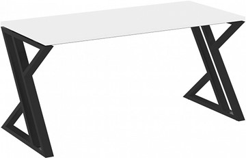 Офисный стол Loft VR.L-SRZ-4.7, Белый Бриллиант/Черный металл в Ревде