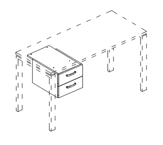 Тумба подвесная 2-ящичная (для стола 60) А4 (35.3x44.8x30.2) белый премиум, А4 218 БП в Первоуральске