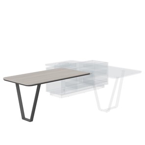 Брифинг (стол приставной)  для 4-5 посетителей LINE Дуб-серый-антрацит СФ-573415.1 (1520х810х762) в Первоуральске