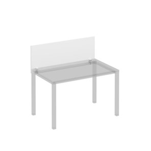 Экран для стола 120 на белом металлокаркасе фронтальный Комфорт КФ, белый премиум (120x45x1.8) К.Б 841 в Кушве