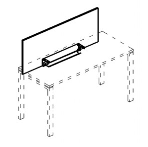 Экран настольный фронтальный для стола 140 с кабель-каналом А4, (125x50x1.8) белый премиум / металлокаркас белый, А4 Б 832 БП в Краснотурьинске