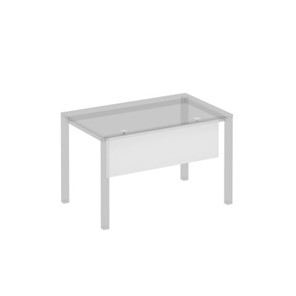 Экран стола защитный (ДСП) с кронштейнами для стола 120 на белом металлокаркасе Комфорт КФ, белый премиум (120x3.2x1.8) К.Б1 812 в Ирбите