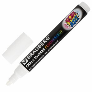 Меловой маркер Brauberg Pop Art, белый, 5 мм в Красноуфимске
