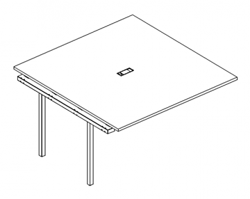 Секция стола для переговоров на каркасе DUE А4, (120x124x75) белый премиум / металлокаркас белый, А4 Б2 131-1 БП в Екатеринбурге