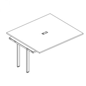 Секция стола для переговоров на каркасе UNO А4, (120x124x75) белый премиум / металлокаркас белый, А4 Б1 131-1 БП в Екатеринбурге