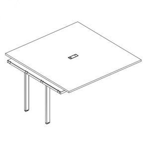 Секция стола для переговоров на каркасе UNO А4, (120x144x75) белый премиум / металлокаркас белый, А4 Б1 134-1 БП в Екатеринбурге